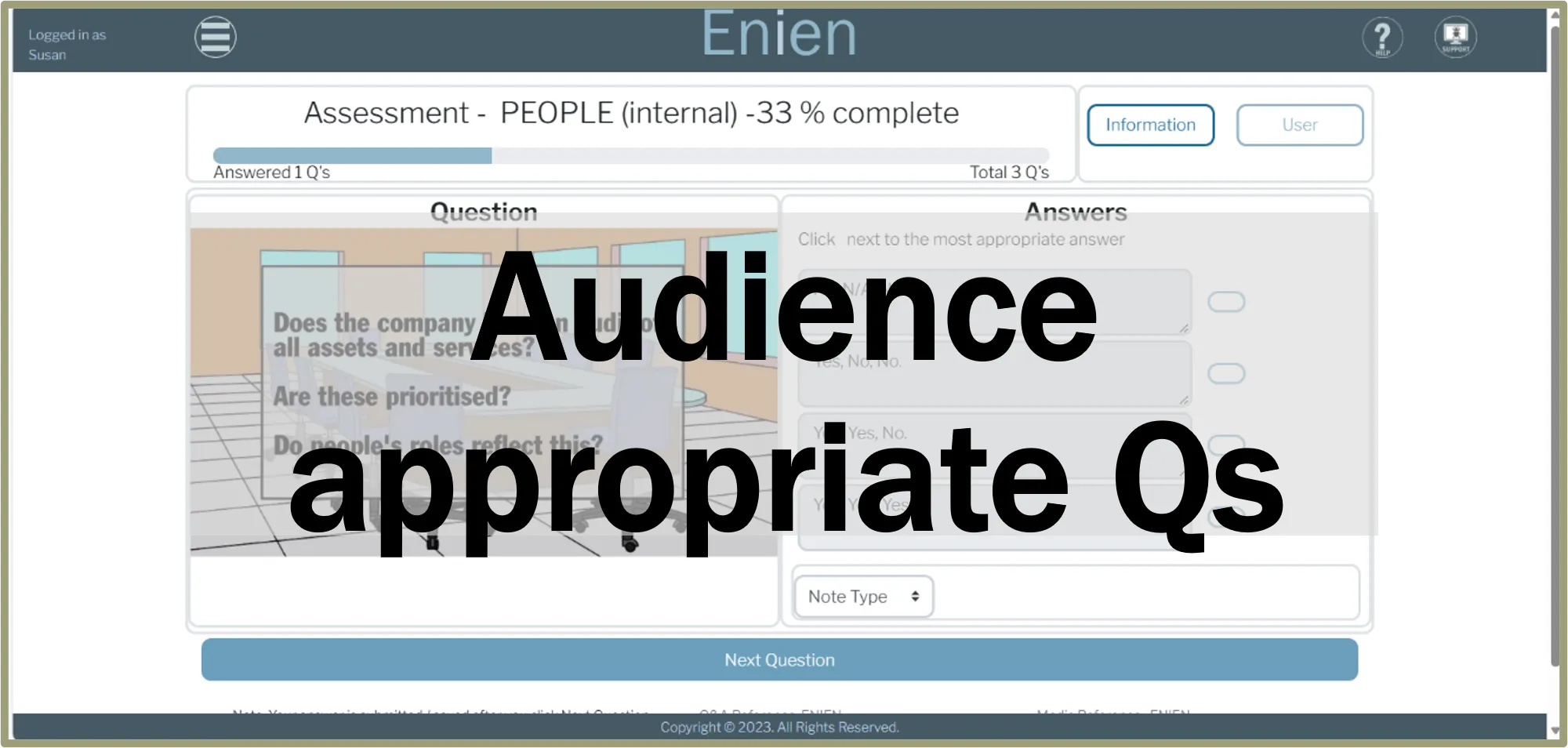 Audience appropriate questions screenshot