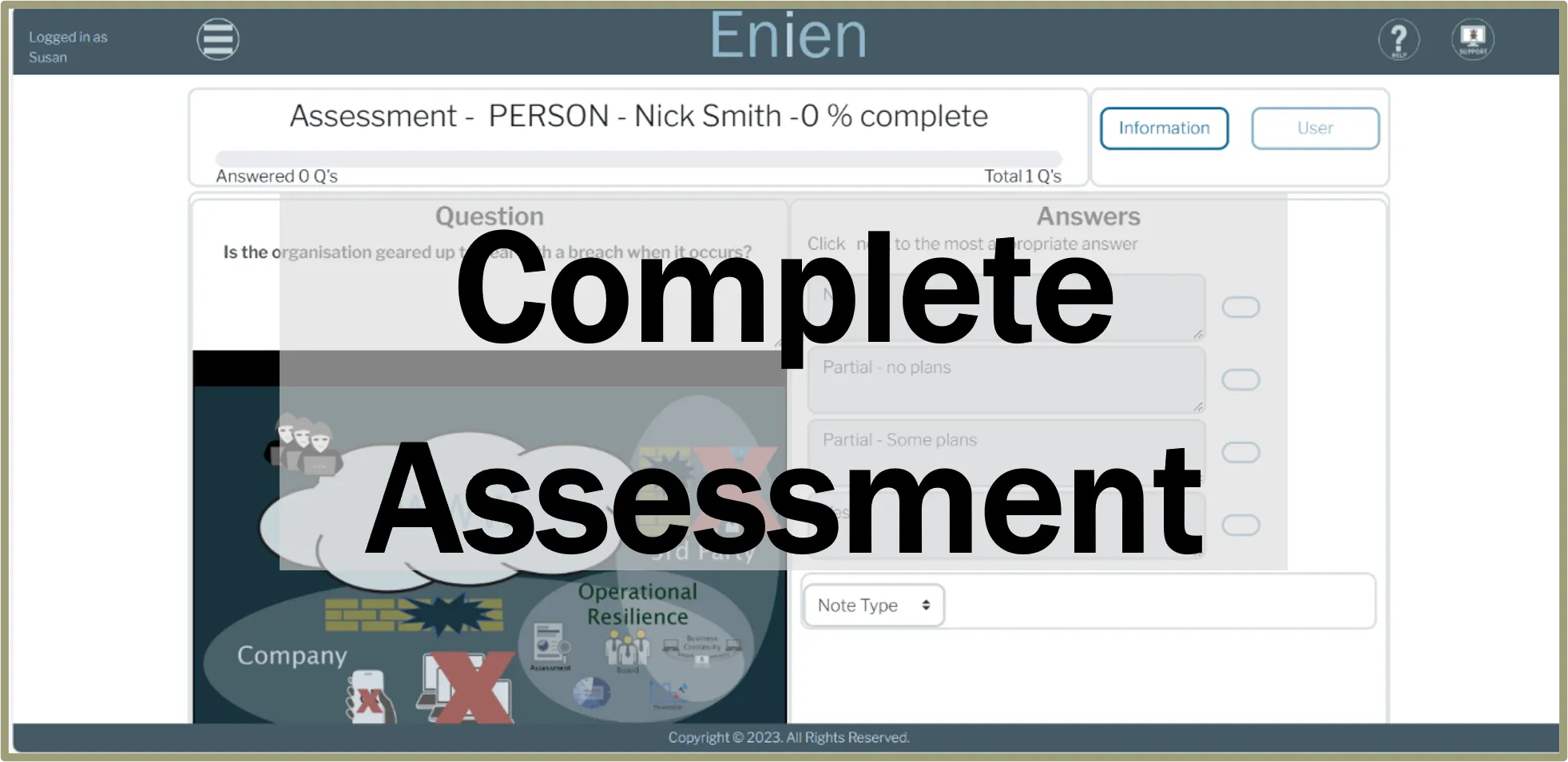 Screenshot showing the complete options available